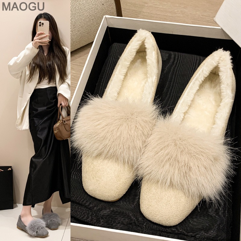 Womens Heels - Women's Plush Flat Shoes 2025 Autumn