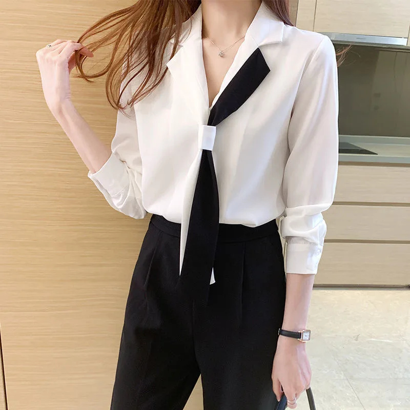 Women Spring Autumn Style Blou - Silk Blouse 评论和价格