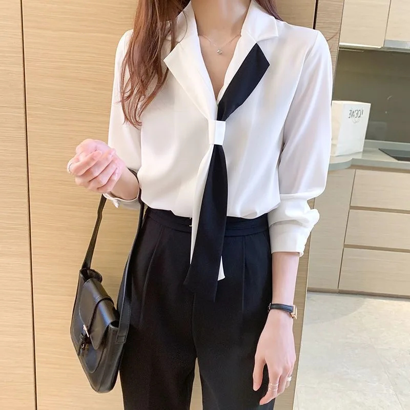 Women Spring Autumn Style Blou - Silk Blouse 评论和价格