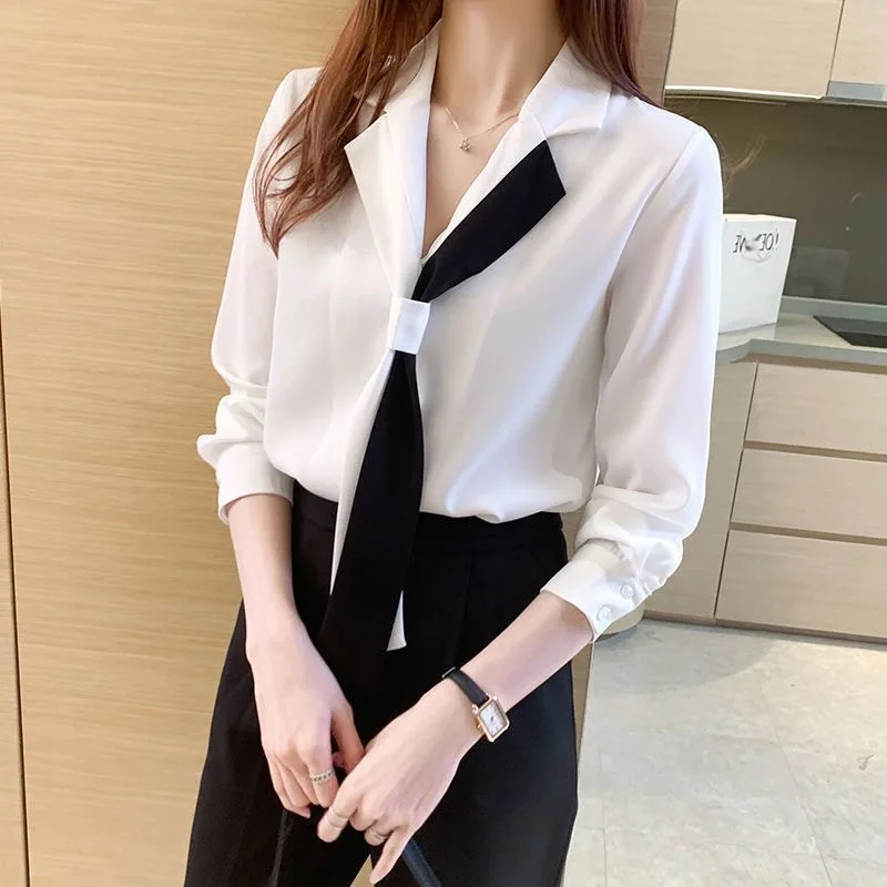 Women Spring Autumn Style Blou - Silk Blouse 评论和价格