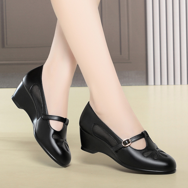 Middle Aged Women Summer Mesh  - Womens Heels 评论和价格