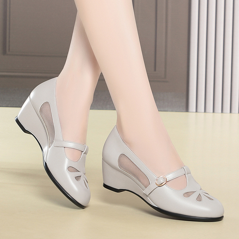 Middle Aged Women Summer Mesh  - Womens Heels 评论和价格