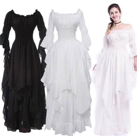 Medieval Dress Retro Off-The-S - Lace Dress 评论和价格