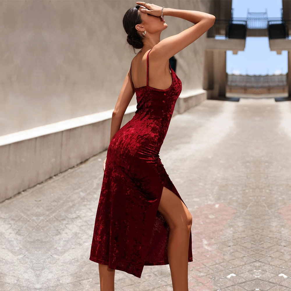 Women Autumn Winter Sexy Elega - Midi Dress 评论和价格