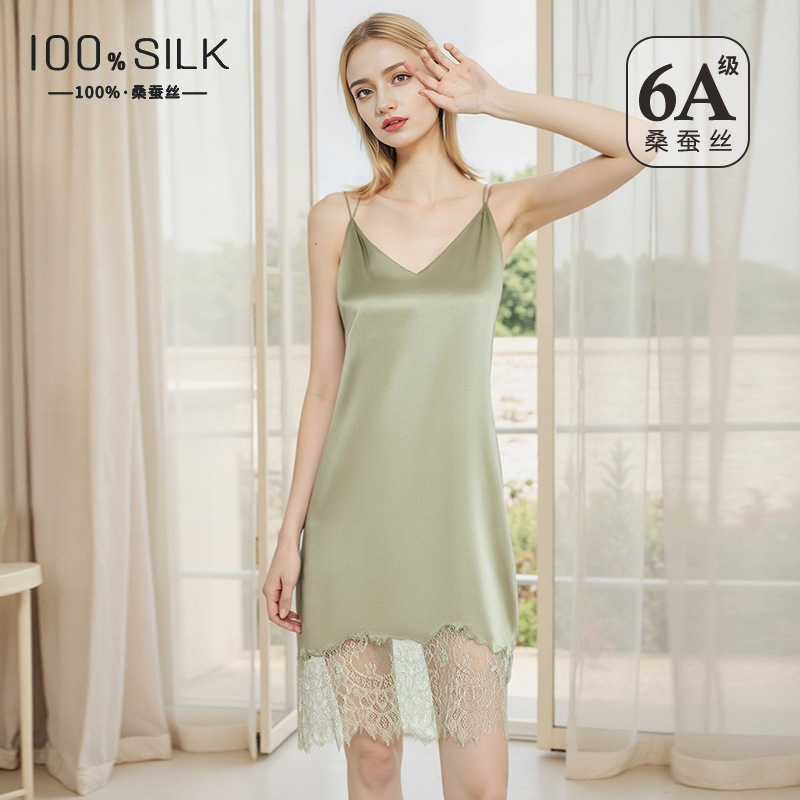 19 Momme Mulberry Silk Slip Dr - Lace Dress 评论和价格
