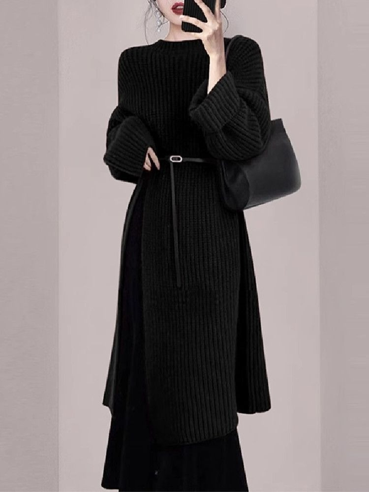 Women Elegant Red Knit Dress A - Women'S Red Formal Wear 评论和价格