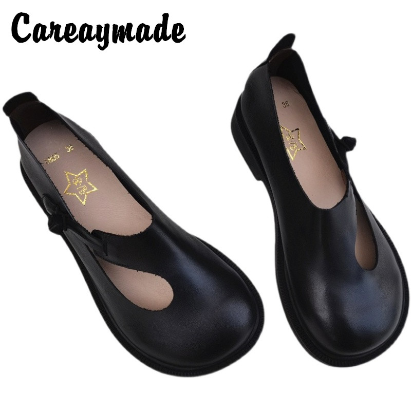 Careaymade-Genuine Leather Big - Womens Heels 评论和价格