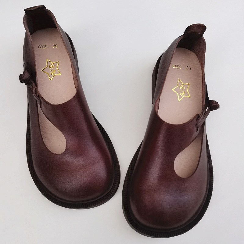 Careaymade-Genuine Leather Big - Womens Heels 评论和价格
