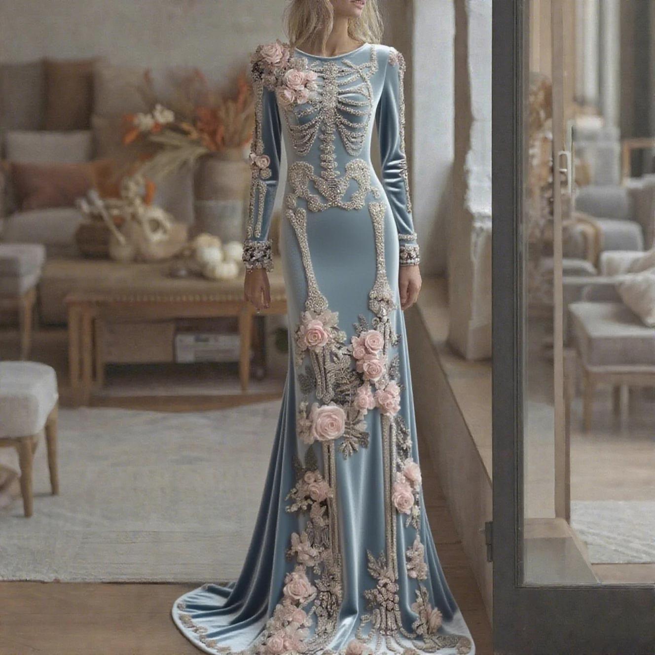 2026 New Women Skeleton Floral - Evening Gown 评论和价格